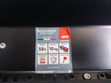 BMW R 1250 GS ADVENTURE 19- ЦЕНТРАЛЬНЫЙ БАГАЖНИК 58L OBKN58A БАГАЖНИК GIVI