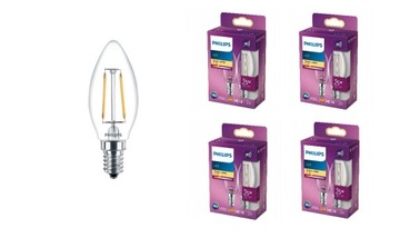 8x Żarówka E14 PHILIPS LED 2W = 25W FILAMENT RETRO