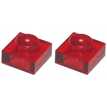LEGO 3024 Płytka 1x1 Trans-Red 6252042 3000841 2szt NOWE