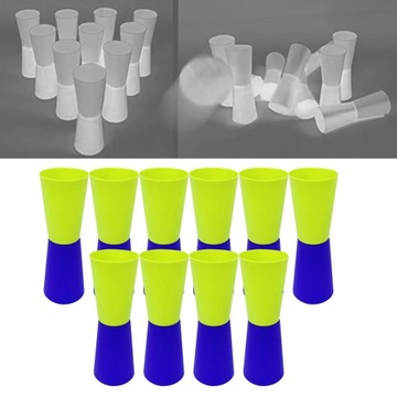 10x Kubki Flip Cups Trening zwinnościowy Shuttle Run Sensoryczny Zielony Ciemnoniebieski