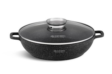 GARNEK PŁASKI NISKI 5,5l POWŁOKA MARMURKOWA 32cm