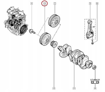 ШКИВ ВАЛА RENAULT MEGANE III 2.0 16V TURBO ОРИГИНАЛ