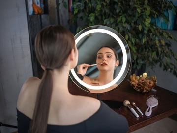 Красивое косметическое зеркало для макияжа Humanas Scarlet со светодиодной подсветкой