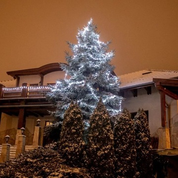 Świąteczne LED oświetlenie - 60m, 600 LED, zimna