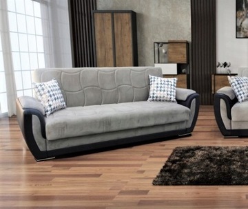 JASNA SZARA SOFA SESLEY 246X97 ROZKŁADANA