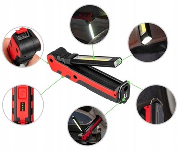 СВЕТОДИОДНЫЙ СВЕТ COB ДЛЯ МАСТЕРСКОЙ АККУМУЛЯТОРНАЯ ЛАМПА С МАГНИТНЫМ КРЮКОМ USB