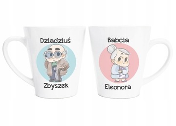 2 Kubki latte prezent na Dzień Babci Dziadka DRUK