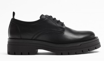 ZARA BUTY BLUCHER GRUBA PODESZWA SKÓRA 44 WIOSNA