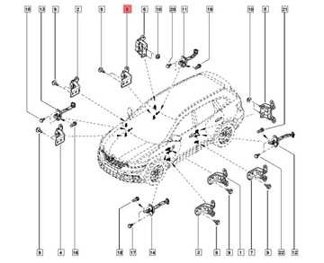 KOLEOS II 2 PANT DVEŘE PRAVÝCH ZADNÍCH PRAVÝ ZADNÍ ORIGINÁLNÍ