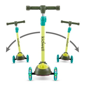 ТРЕХКОЛЕСНЫЙ СКУТЕР KIDWELL DINOSAUR LED КОЛЕСА ABEC от 7 до 25 кг