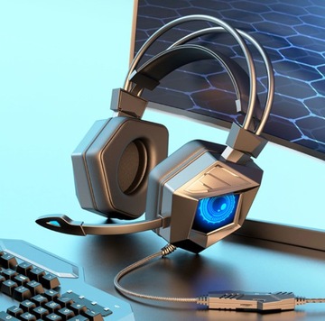 Wired -hand -Whale -Головные игровые наушники с ПК RGB Microphone Player