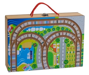 ОГРОМНЫЙ ДЕРЕВЯННЫЙ ЭЛЕКТРОПОЕЗД ПУТЬ ПОЕЗД АВТОМОБИЛЬ ДОРОЖНЫЕ БЛОКИ ГОРОД