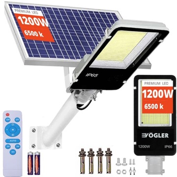 MOCNA DUŻA LAMPA SOLARNA ULICZNA OGRODOWA PILOT regulowany panel PREMIUM