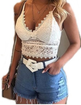 TOP KORONKOWY BIAŁA BLUZKA BIUSTONOSZ M 1243