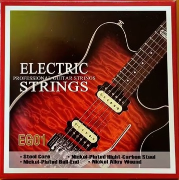 DOBRE STRUNY GITARY ELEKTRYCZNEJ - NIKLOWANE 9-42 MOCNE I DŹWIĘCZNE +KOSTKA