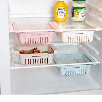 4x органайзер для холодильника, полка-контейнер, регулируемый ящик для еды, большой