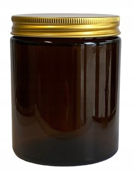 Słoik szklany brązowy 180ml z nakrętką ALU x5