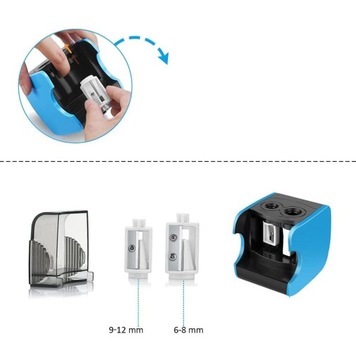 АВТОМАТИЧЕСКАЯ ЭЛЕКТРИЧЕСКАЯ ТОЧИЛКА ДЛЯ КАРАНДАШЕЙ, USB/АККУМУЛЯТОР, С 6 ЛЕЗВИЯМИ