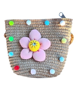 СОЛОМНАЯ СУМКА ЛЕТНИЙ ЦВЕТОК ДЛЯ ДЕВОЧКИ