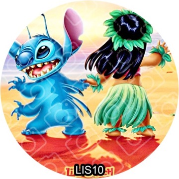 LILO I STITCH CAKE CAKE DECORATION 20cm Вафли с сахарной печатью