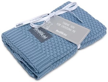 Bellochi dziecięcy Kocyk bambusowy 100x80cm Kolor JEANSOWY eco otulacz
