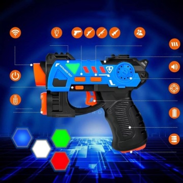 ПЕЙНТБОЛ ЛАЗЕРТАГ НАБОР ЛАЗЕРНЫХ ПИСТОЛЕТОВ 4 РЕЖИМА × 4 ПОДАРОК