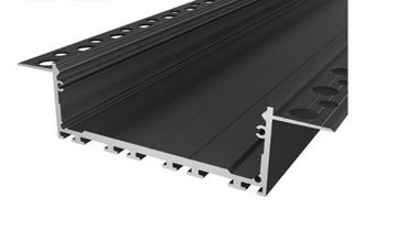 Zestaw profil aluminiowy LED do płyt GK czarny 2m