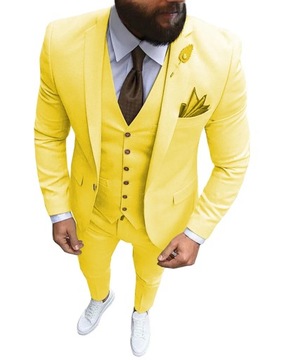 Men Suits 3 Pieces Slim Fit Casual Business Champa
