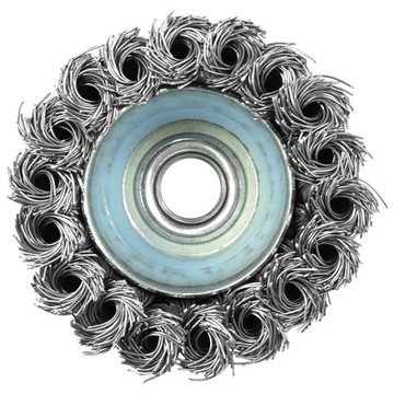 SZCZOTKA DRUCIANA DOCZOŁOWA PLECIONA 65mm M14 DO SZLIFIERKI KĄTÓWKI OPASKA