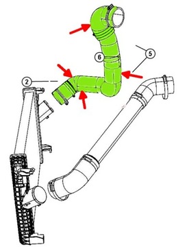 CHRYSLER GRAND VOYAGER V 2,8 CRD PŘÍVOD TRUBKA WAZ TURBO INTERCOOLER