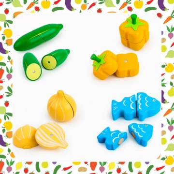 ДЕРЕВЯННЫЕ ОВОЩИ ФРУКТЫ ДЛЯ НАРЕЗКИ НА МАГНИТЕ ДЛЯ ДЕТЕЙ XXL НАБОР