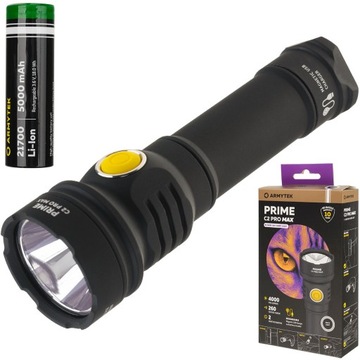 ARMYTEK PRIME C2 PRO MAX White 4000lm Latarka Ręczna AKU 21700 5000mAh USB