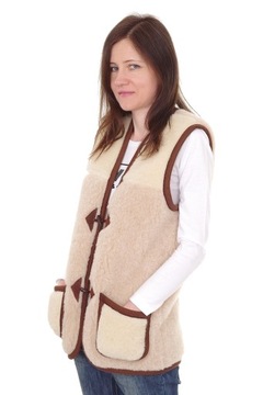 Kamizelka wełniana merynos 100% wełna naturalna bezrękawnik PL Woolmark 4XL