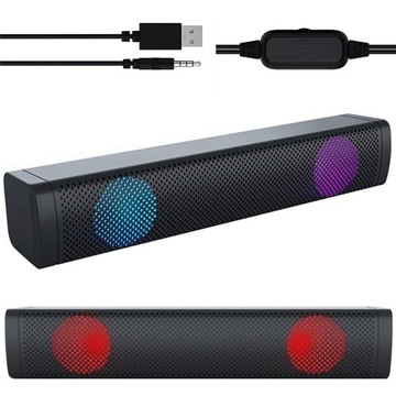 GŁOŚNIK SOUNDBAR KOMPUTEROWY LAPTOP PC LED RGB S10