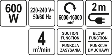 DMUCHAWA ODKURZACZ MAŁA DO LIŚCI ELEKTRYCZNA Yato