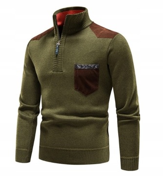 Elegancki Sweter golf męski KOLORY ROZ M-4XL
