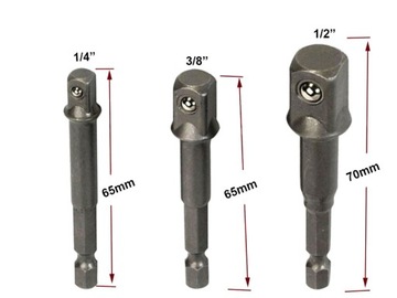 ПЕРЕХОДНИКИ ДЛЯ ОТВЕРТОК НАБОР НАСАДОК 3 шт. 1/4 дюйма 3/8 дюйма 1/2 дюйма