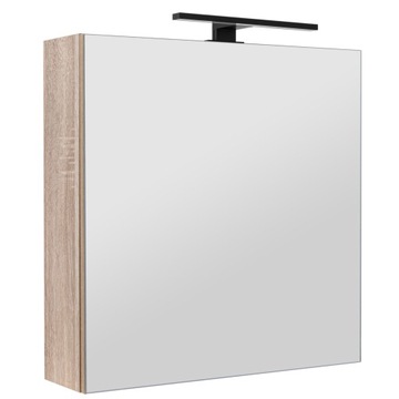 SZAFKA ŁAZIENKOWA Z LUSTREM OŚWIETLENIEM LAMPKĄ LED LUSTRZANA WISZĄCA 60 cm