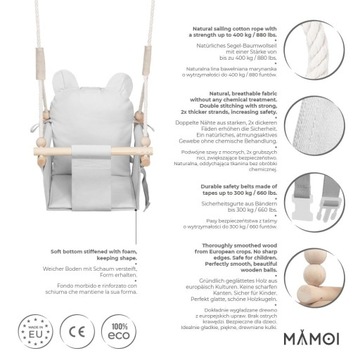 ДЕТСКИЕ КАЧЕЛИ С МЕДВЕДЬКОЙ + РЕМЕНЬ БЕЗОПАСНОСТИ - для дома и дачи