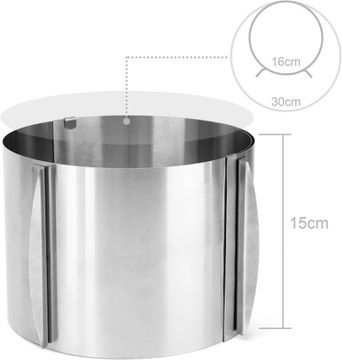 КОЛЬЦО ДЛЯ ТОРТА 15см РЕГУЛИРУЕМОЕ КОЛЬЦО ДЛЯ ТОРТА 16-30см ОБОДОК ДЛЯ ТОРТА