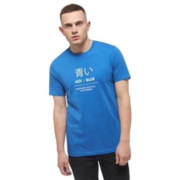 MUSTANG MĘSKI NIEBIESKI T-SHIRT KRÓTKI RĘKAW XXL
