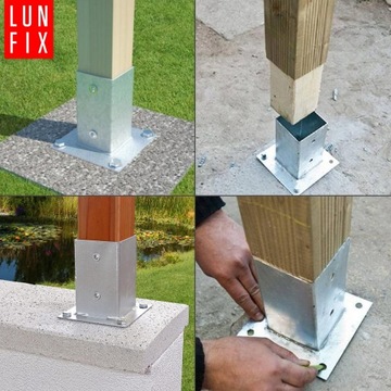 Основание опоры на болтах 120х120мм Анкерный кронштейн для опоры PSP4, оцинкованный, 1 шт.