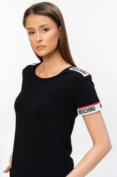 MOSCHINO UNDERWEAR - czarny t-shirt z logo r. XS