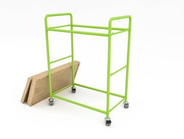 REGAŁ SKLEPOWY WYSTAWOWY Z RURKI NA KÓŁKACH LOFT INDUSTRIALNY DĄB 112CM