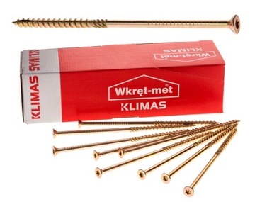 WKRĘTY CIESIELSKIE TORX30 ŁEB STOŻKOWY 100szt DO DREWNA KLIMAS 6x180 mm