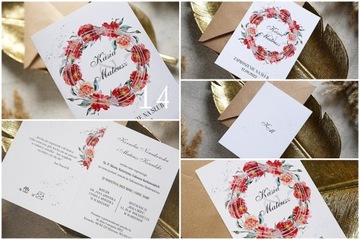 Приглашения на свадьбу в конверте, набор из 5 штук, в конверте для свадебных приглашений