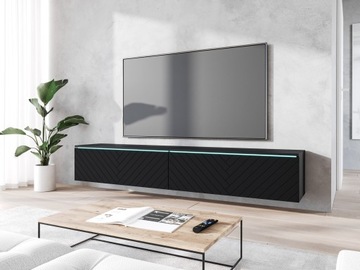 Szafka RTV Lowboard D 180cm CZARNY GRAFIT / JODEŁKA MDF