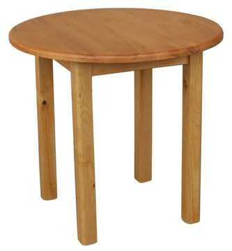 STÓŁ KUCHENNY OKRĄGŁY SOSNOWY SOLIDNY 90cm olcha