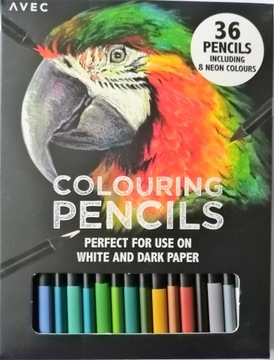 Kredki ołówkowe do białego i czarnego papieru36szt