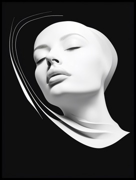 Plakat na Ścianę Obraz Kobieta Minimalizm Abstrakcja Art 70x100 cm Premium